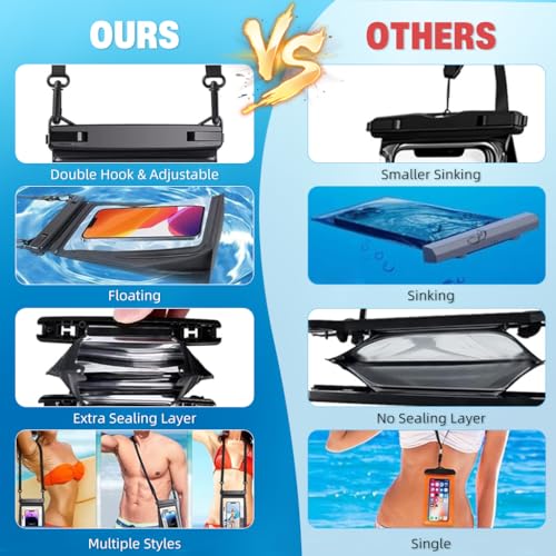 ZORBES® 8.2'' Large Waterproof Phone Bag IPX8 Diving Phone Bag Transparent TPU Screen Touch Phone Holder for Photography Beach Phone Sling Bag Accessories Bag with Removable Shoulder Strap ZORBES® 8.2'' Large Waterproof Phone Bag IPX8 Diving Phone Bag Transparent TPU Screen Touch Phone Holder for Photography Beach Phone Sling Bag Accessories Bag with Removable Shoulder Strap